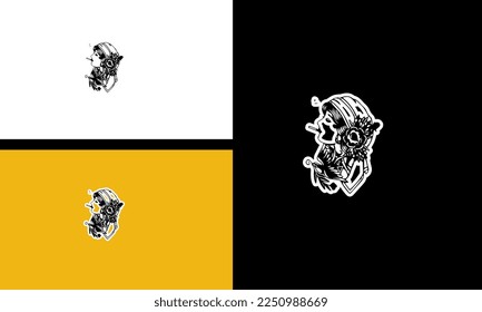 women smoking and flowers vector outline design