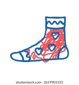 women sock doodle icon sketch vector. women sock sign. isolated symbol illustration