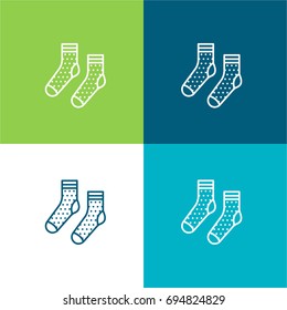 Women Socks green and blue material color minimal icon or logo design