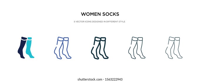 women socks icon in different style vector illustration. two colored and black women socks vector icons designed in filled, outline, line and stroke style can be used for web, mobile, ui