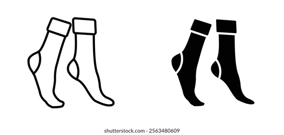 Women socks icons in outline and fill. vector illustration for ui.