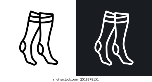 Women socks outlined icon vector collection.