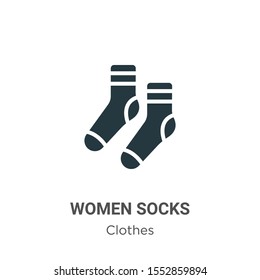 Women socks vector icon on white background. Flat vector women socks icon symbol sign from modern clothes collection for mobile concept and web apps design.
