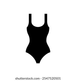 Vector de traje de baño sólido de las mujeres simple icono negro aislado sobre fondo blanco