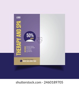 Women Spa Square Social Media Marketing Flyer Template design 