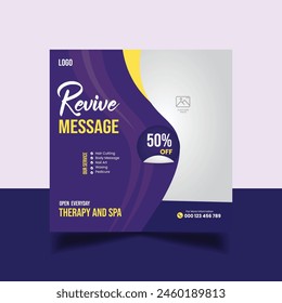 Women Spa Square Social Media Marketing Flyer Template design 