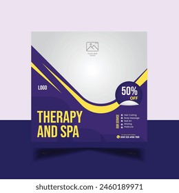 Women Spa Square Social Media Marketing Flyer Template design 