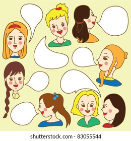 women with speech bubble