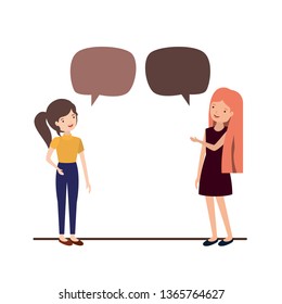 women with speech bubble avatar character