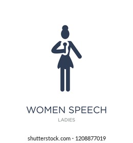 Women Speech icon. Trendy flat vector Women Speech icon on white background from Ladies collection, vector illustration can be use for web and mobile, eps10