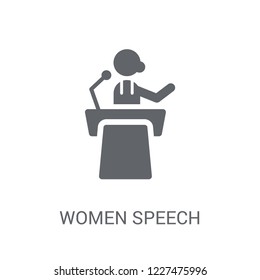 Women Speech icon. Trendy Women Speech logo concept on white background from Ladies collection. Suitable for use on web apps, mobile apps and print media.