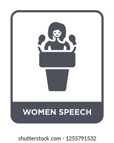 women speech icon vector on white background, women speech trendy filled icons from Ladies collection, women speech simple element illustration