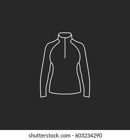 Women sport jacket symbol simple line icon on background
