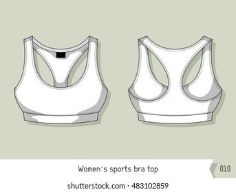 Women sports bra top. Template for design, easily editable by layers.