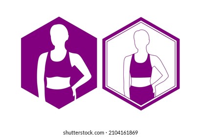 Women Sports custom Bra Logo Design, Active girl exercise Bras, Breast holder active sportive woman illustration, gym sports-wear CrossFit, Flat style design of sport-bra template