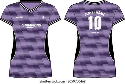 Women Sports Jersey t-shirt design with abstract halftone pattern concept Illustration suitable for girls and Ladies for Volleyball jersey, Football, Soccer and netball, Sport uniform kit for sports