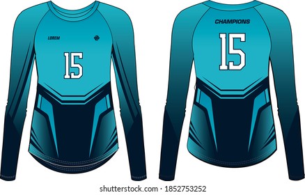 Women Sports t-shirt Jersey design concept Illustration Vector template suitable for girls and Ladies for Soccer, Cricket, Football, Volleyball and Rugby Jersey designs