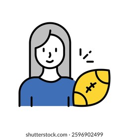 Women in sports vector filled outline icon. EPS 10 file
