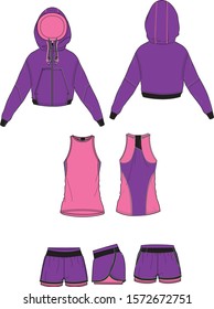 Women Sportswear Set Sketches Vector