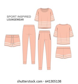 Women Sporty Lounge Wear Fashion Set