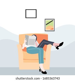 women stay home vector illustration in flat design