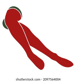 Women stocking flat new year colours simple minimalist vector icon. Female legs. Flat attractive foot, vector illustration. Woman leg vector isolated on white background.