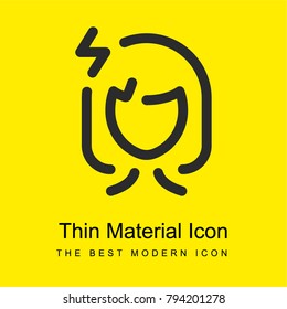 Women Stressed bright yellow material minimal icon or logo design