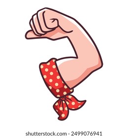 women strong arm illustration, strong feminist power