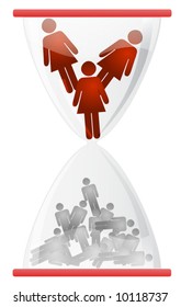 Women in struggle hourglass