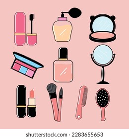 Women Stuff Illustration, Cosmetics Vector, 