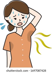 Women suffering from armpit sweat and armpit smell