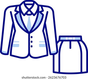 Women suit Line vector Icon Design