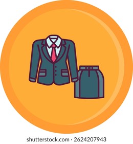 Women suit Line vector Icon Design
