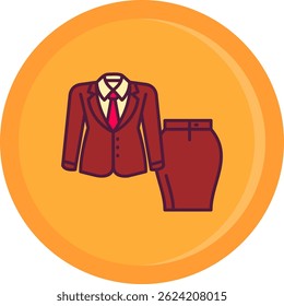Women suit Line vector Icon Design