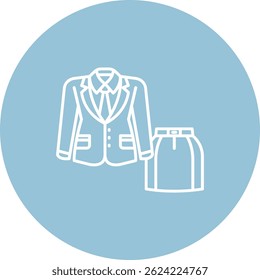 Women suit Line vector Icon Design