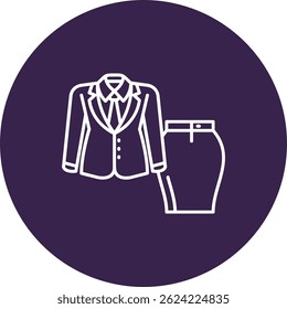 Women suit Line vector Icon Design