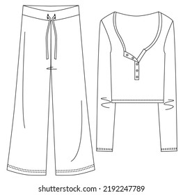 Women Suit Top Pant Drawing Stock Vector (Royalty Free) 2192247789 ...