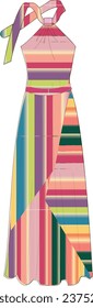 women summer dresses template 
colorful stripe pattern dresses
irragular stripe design