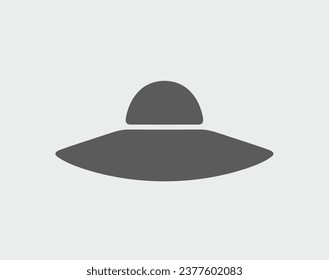 Women summer hat solid icon on a background. Black symbol sign. Editable stroke. Vector illustration.