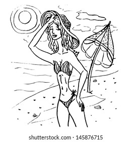 Women sunbathing