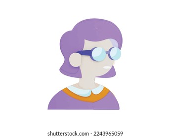 Women with sunglass 3d vector icon cartoon minimal style