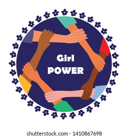 Women Superheroes. Strong woman. Girl power concept. - Vector