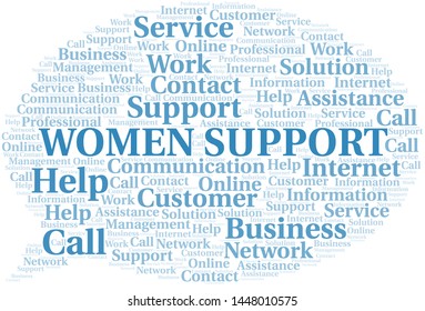 Women Support word cloud vector made with text only