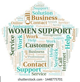 Women Support word cloud vector made with text only