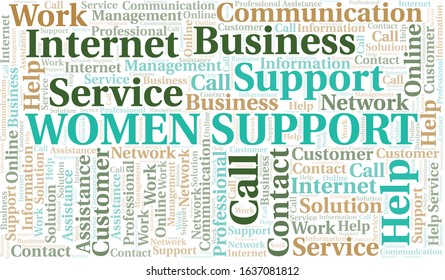 Women Support word cloud vector made with text only.