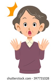 Women of surprised elderly