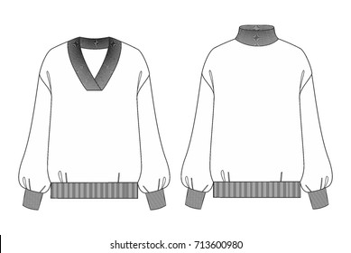 women sweaters set vector