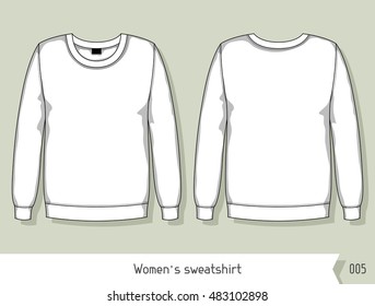 Women sweatshirt. Template for design, easily editable by layers.