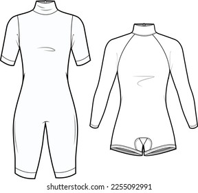 Leotard, Bodysuit Fashion Illustration, Vector, CAD, Technical