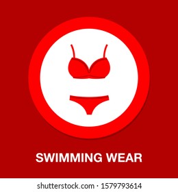 Women Swim Wear Logo Template Vector Icon Design